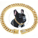 Collar de perro cadena cubana de lujo – Metal chapado en oro