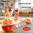 Pelota de peluche eléctrica saltarina para perros – Juguete recargable por USB