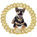 Collar de perro cadena cubana de lujo – Metal chapado en oro